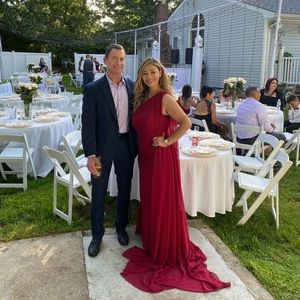 Red formal dress bridesmaids